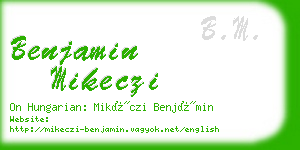 benjamin mikeczi business card